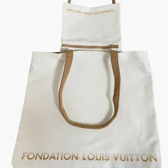 Louis Vuitton Limited Edition Fondation Tote Bag in Cream and Tan - Picture 8 of 16
